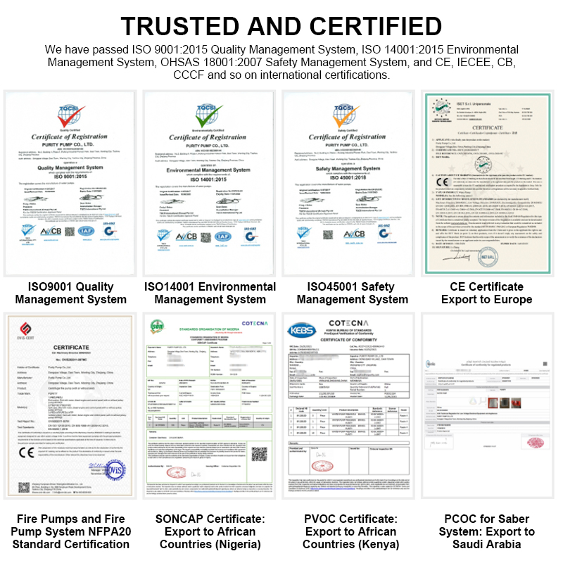 Pompă centrifugă multietajată orizontală cu material din fontă/oțel inoxidabil